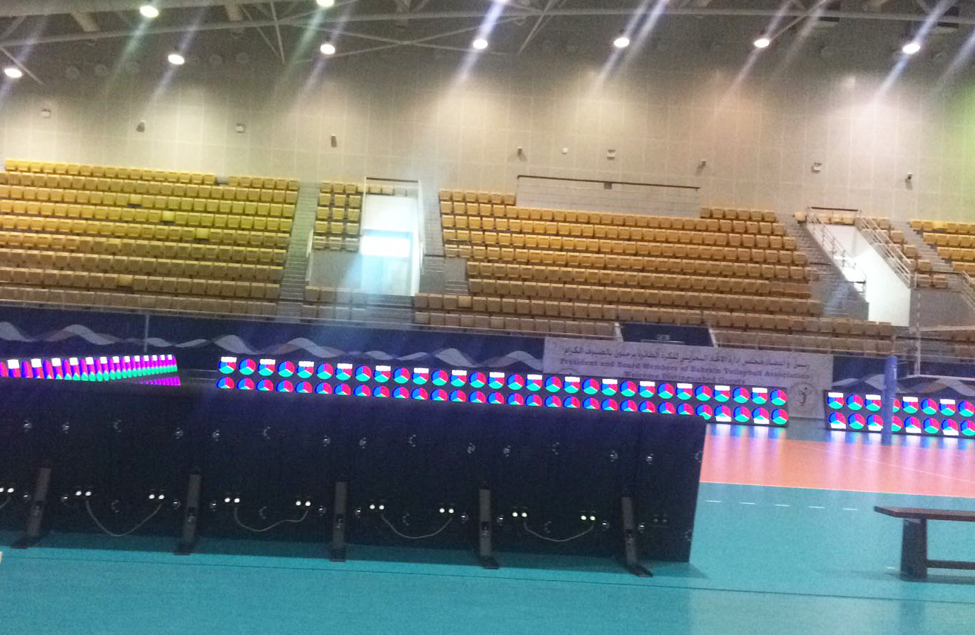 tela conduzida do est&aacute;dio